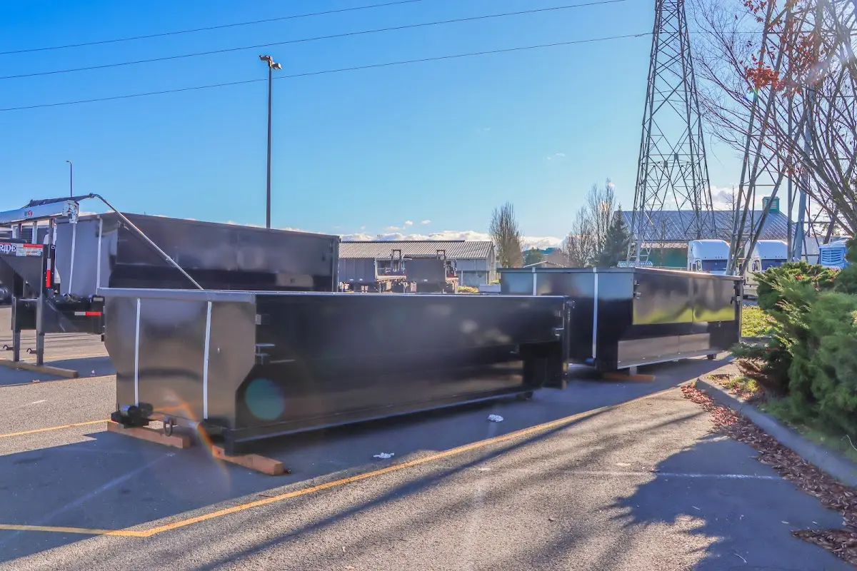 Roll-off dumpster ready for waste disposal at job site for 4 Yard Dumpster Rental in Alvarado